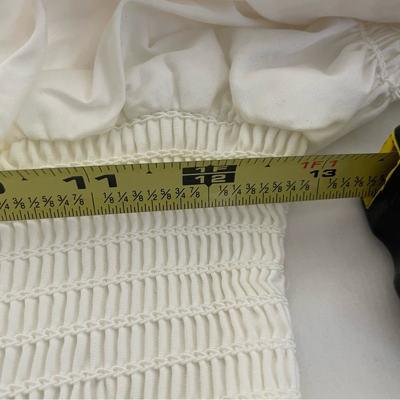 XS OPT: Quality Cotton Midi Sun Dress White Short Sleeve Pleated NWT New! - Picture 6 of 7